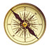 Skleněný kabošon s motivem kompasu