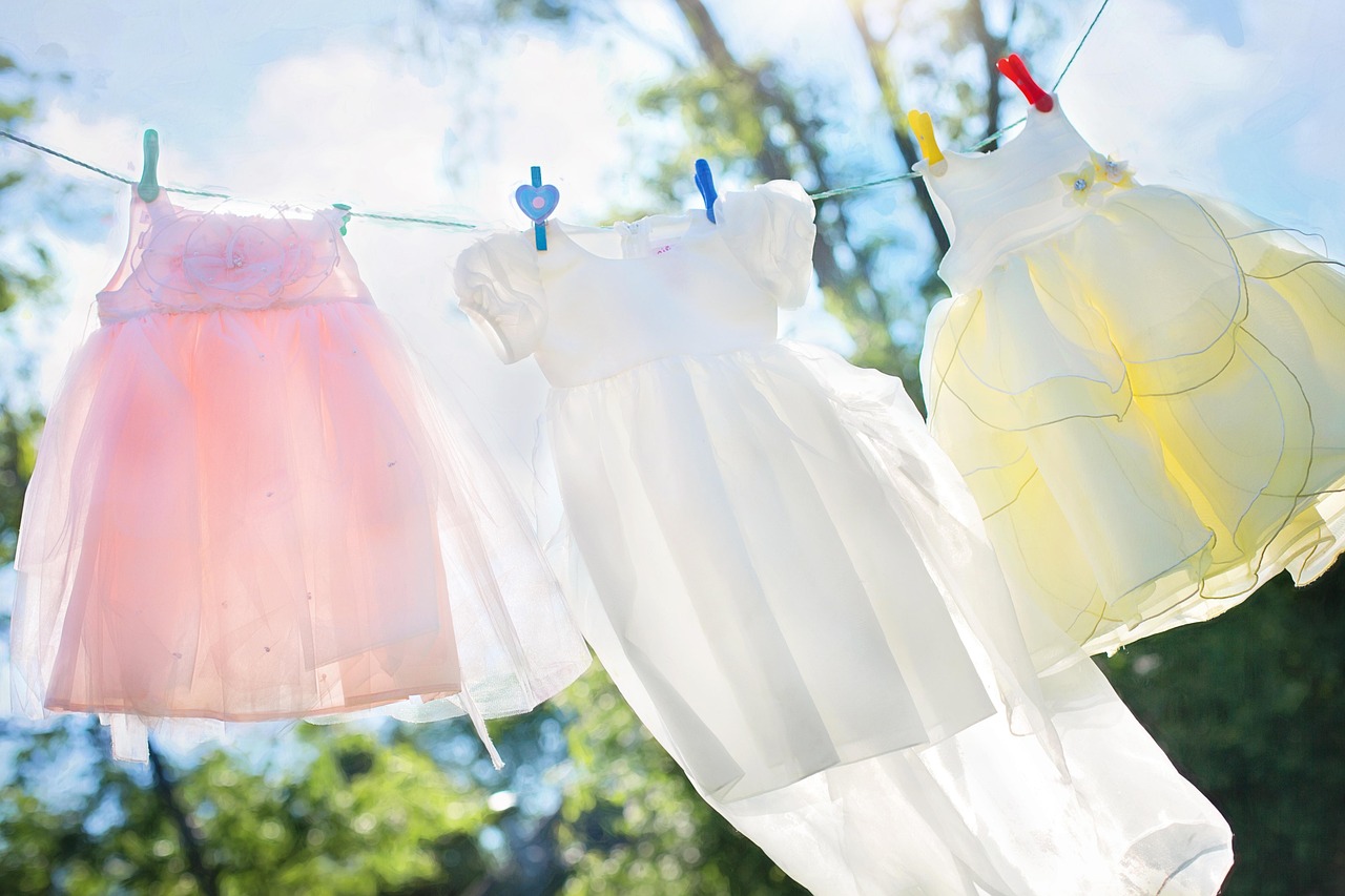 Free Clothesline Little Girl Dresses photo and picture