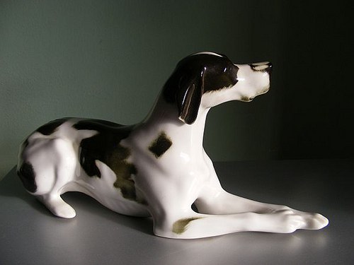 Porcelánová soška - lovecký pes - Lomonosov