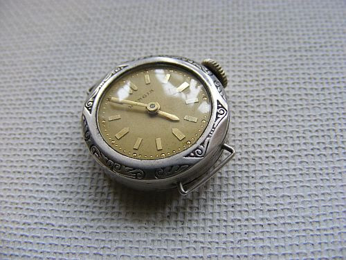 Dámské, stříbrné hodinky - secese