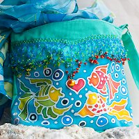 Podmořské krajkoví - kabelka, šitý korál