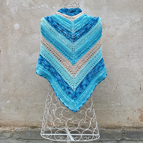 Mořský příboj - pletený šátek