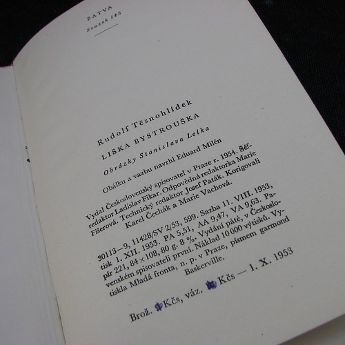 Kniha Liska Bystrouska Rudolf Tesnohlidek 1954 Od Letokruhy Fler Cz