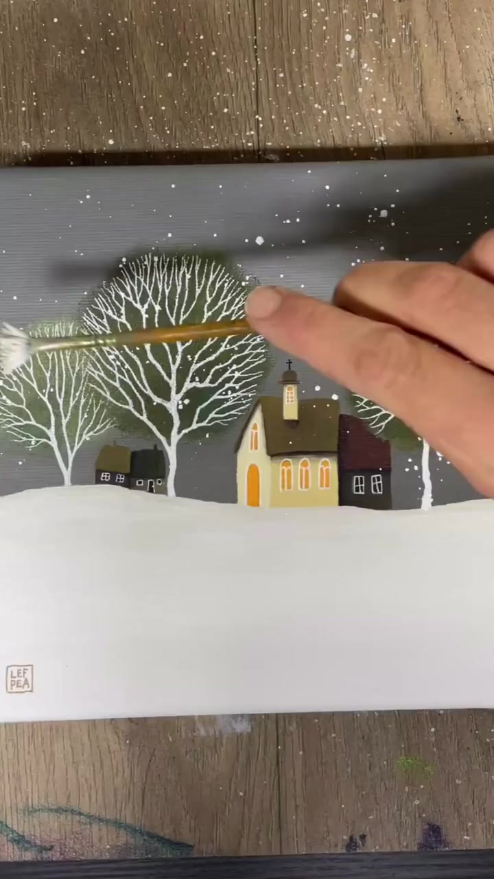 V bílé peřince / originální obraz - 20x20 cm — video