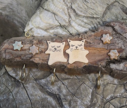 Driftwood věšák kočičky — foto 1