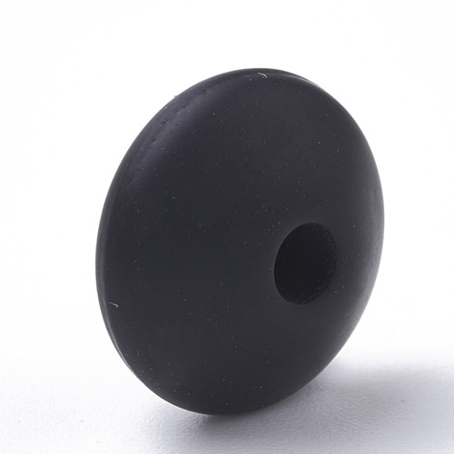 Silikonové korálky DISK 12mm (4ks) - black