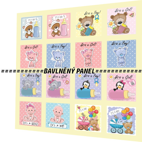 Bavlněný panel /i na pexeso/ 35 x 35 cm
