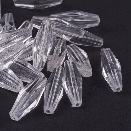 Korálky Kapka 24x8mm (20ks) - transparentní