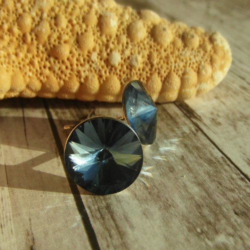 Náušnice swarovski puzetky denim blue