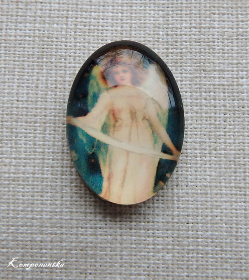 Skleněný kabošon 13x18mm 1kus