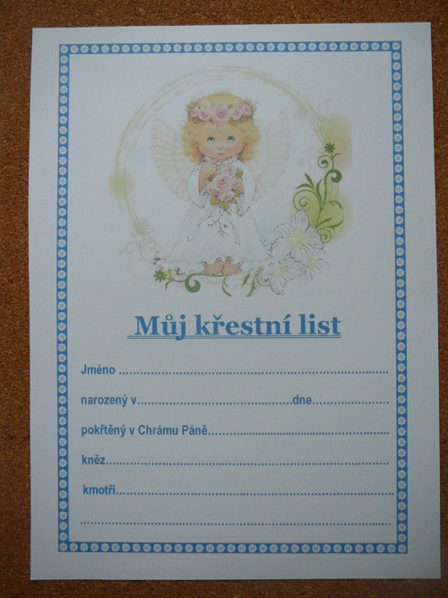 Listina ke křtu — foto 1