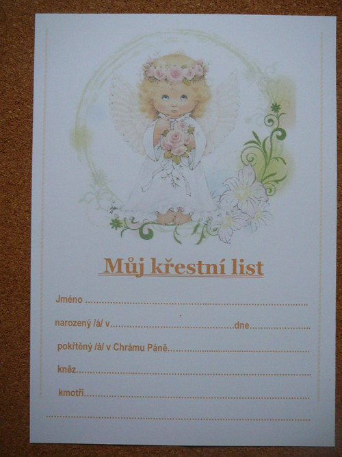 Listina ke křtu — foto 1