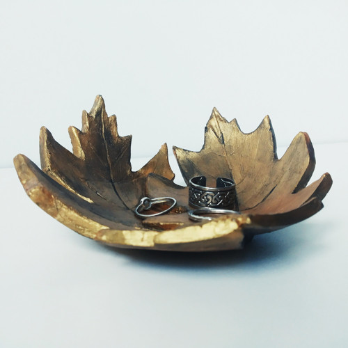 Golden Leaf - miska na šperky — foto 1