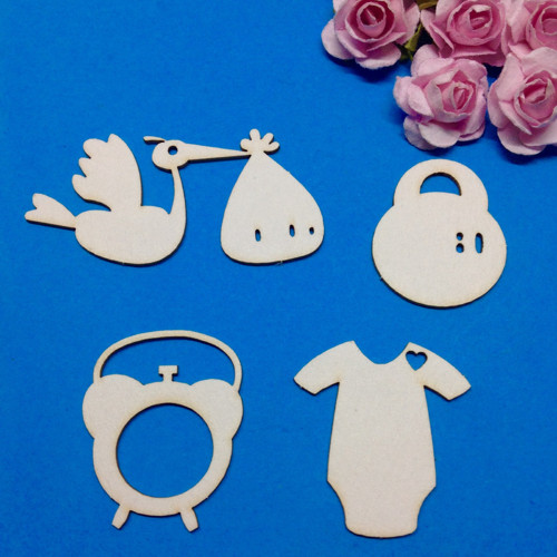 Dekorace mini 4 ks , chipboard (CHD)