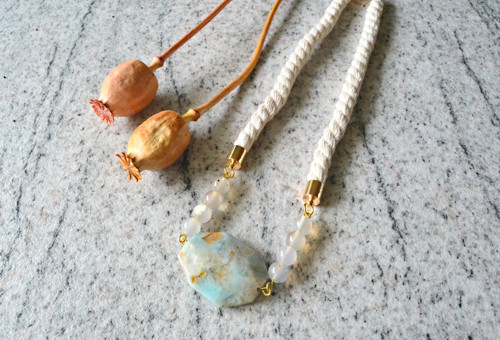 Náhrdelník Gold Rope Amazonite Sardonyx — foto 1