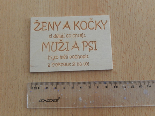 Kočky a psi - dřevěná cedulka