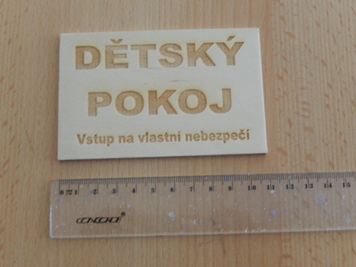 Dětský pokoj - dřevěná cedulka