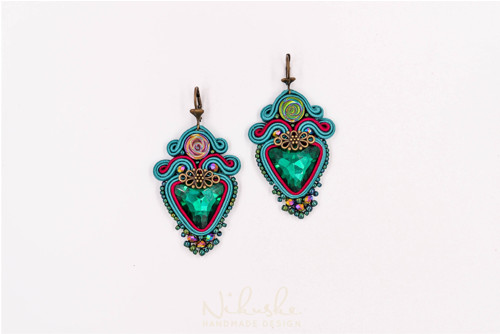 Soutache náušnice - Triangle beauty