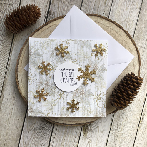 Zlaté přání s vločkami “Merry Christmas” — foto 1