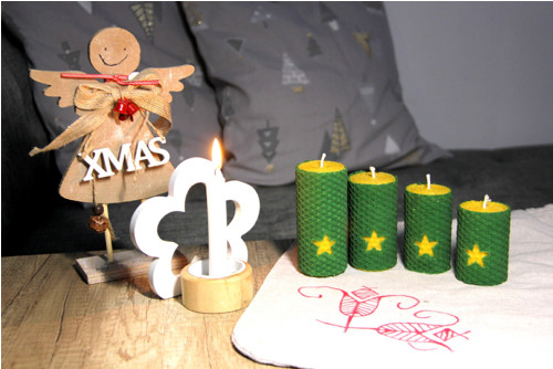 Adventní svíčky z včelího vosku s hvězdou 1