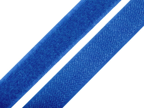Suhý zip 20 mm, háček + plyš, modrý