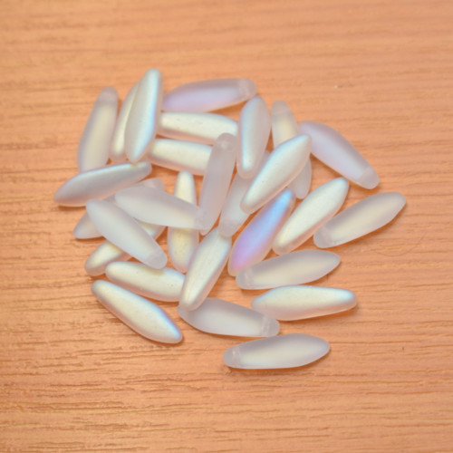 Jazýčky - frosted AB - 5 x 16 mm