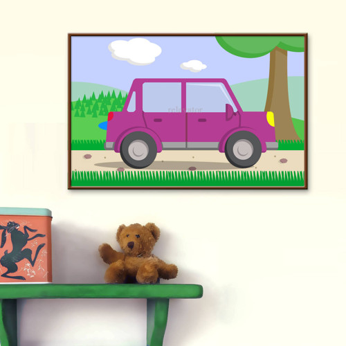Auto v prírode - digitálna grafika