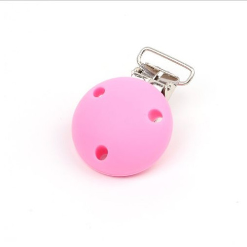 AKCE Klip na dudlík silikonový (1ks) - pink