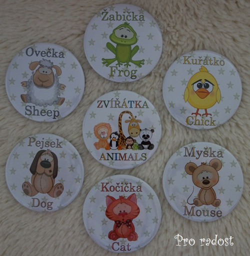 Edukativní Magnetky Zvířátka (Česko-Anglicky)