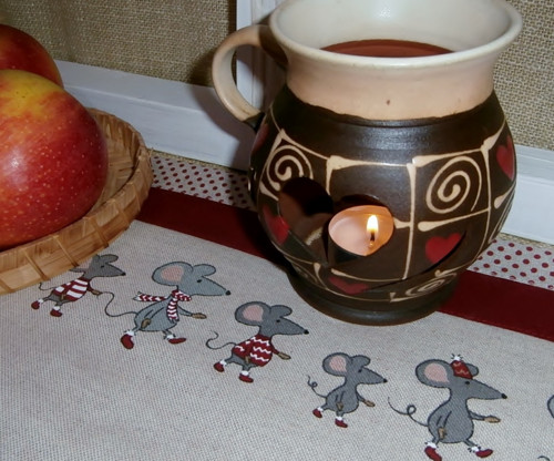 Myšky na procházce - režné prostírání — foto 1