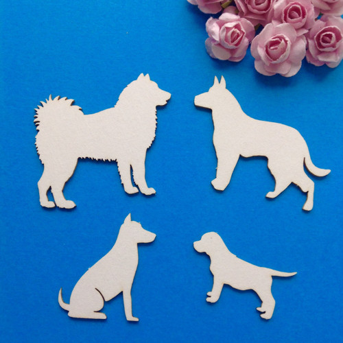 Dekorace 4 ks ,chipboard (CHD)
