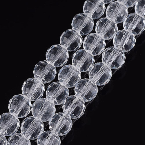 Skleněné broušené korálky 8 mm transparentní 5 ks