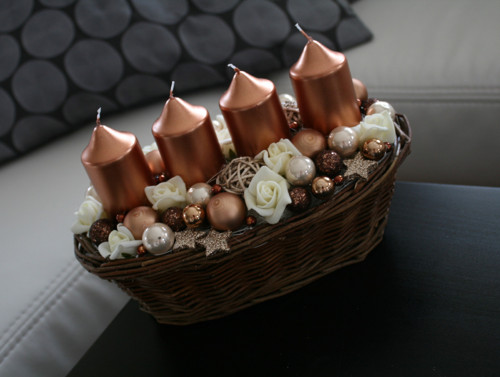 Adventní svícen krémovohnědý — foto 1