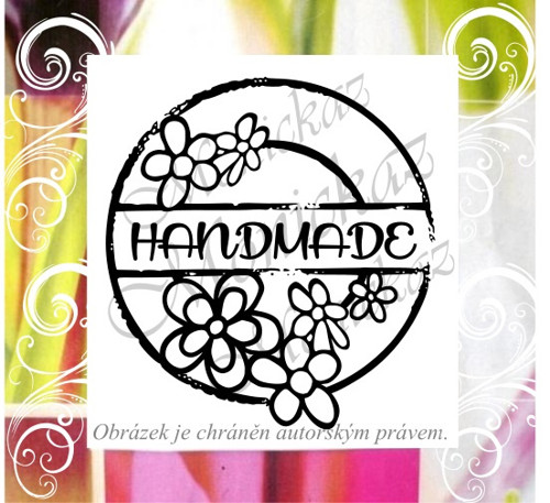 Hand made s květinami 43. Razítko.