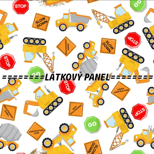 Bavlněný panel ke kolekci STAV.STROJE 35X35cm — foto 1