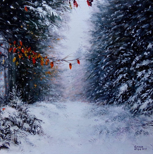 Šumava - První sníh - orig. olej — foto 1