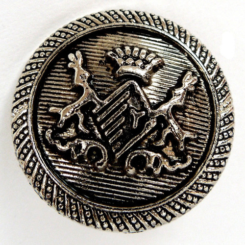 Knoflík stříbrošedý s erbem - set 3 ks