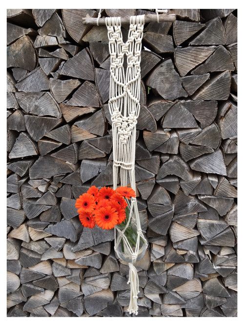 Macramé květinový závěs — foto 1