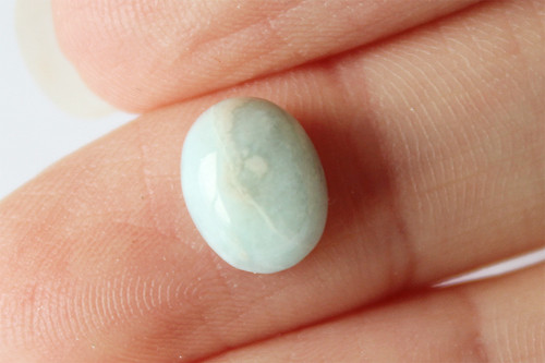 Larimar - menší kabošon - 7x9 mm — foto 1