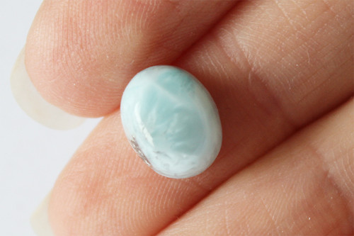 Larimar - menší kabošon - 8x10 mm — foto 1