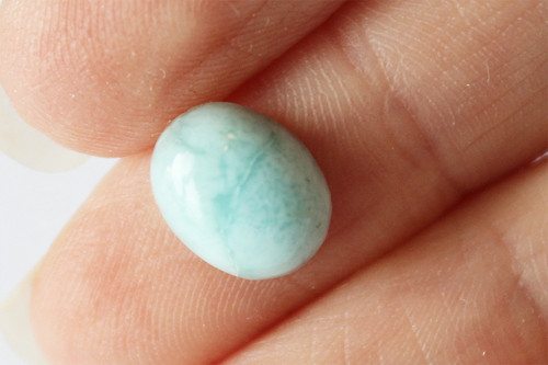 Larimar - menší kabošon - 8x10 mm — foto 1