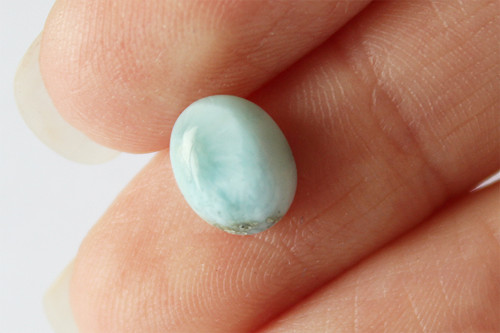 Larimar - menší kabošon -7x8 mm — foto 1