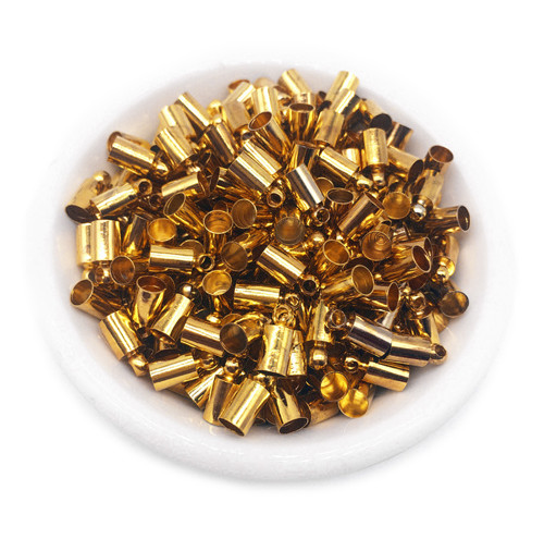 Koncovka na šňůrku zlato žluté 9x4mm, 4ks