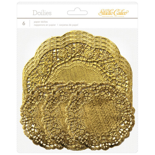 Krajkové dekorační papíry - Paper Doilies 6 Gold