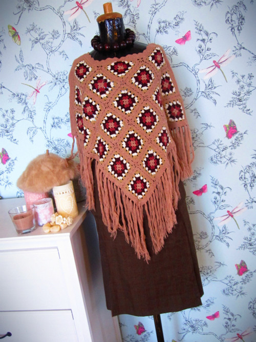 Háčkované boho pončo — foto 1