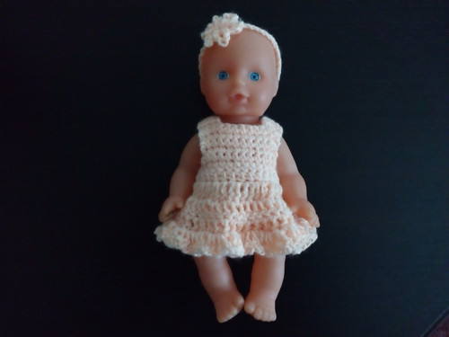 Háčkovaný komplet na panenku 17 cm — foto 1