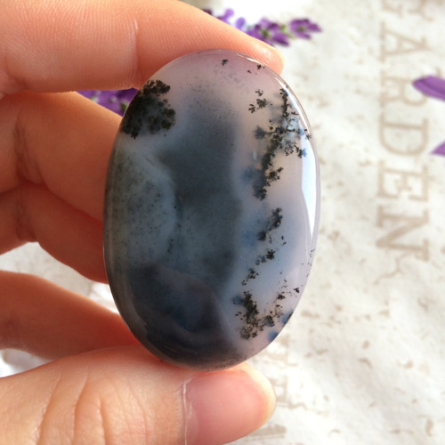 Dendritický opál kabošon (DO042, 44x30x4 mm)