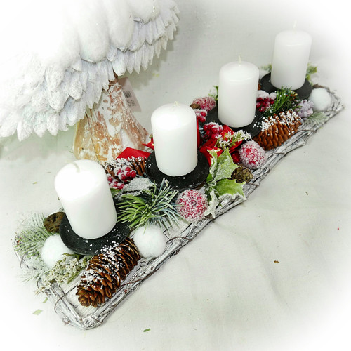 Adventní dekorace - větvičky a jablíčka — foto 1