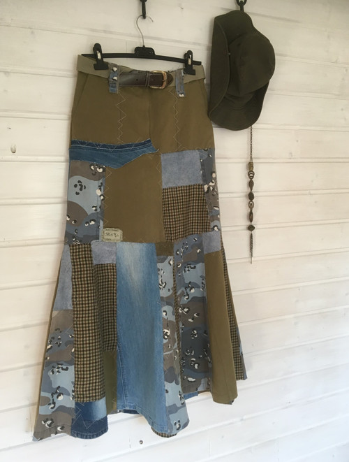 Sukně modro – khaki a pepito AKCE 1490,-