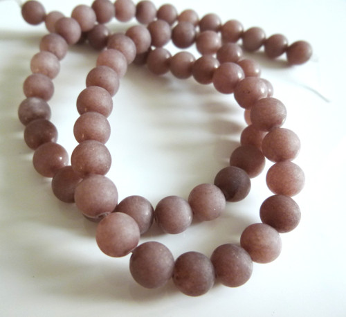Jadeit frost 6mm hnědý/10 ks